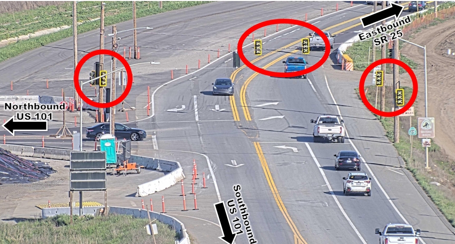 Temporary traffic signal planned at SR 25 & Northbound US 101 ramps intersection